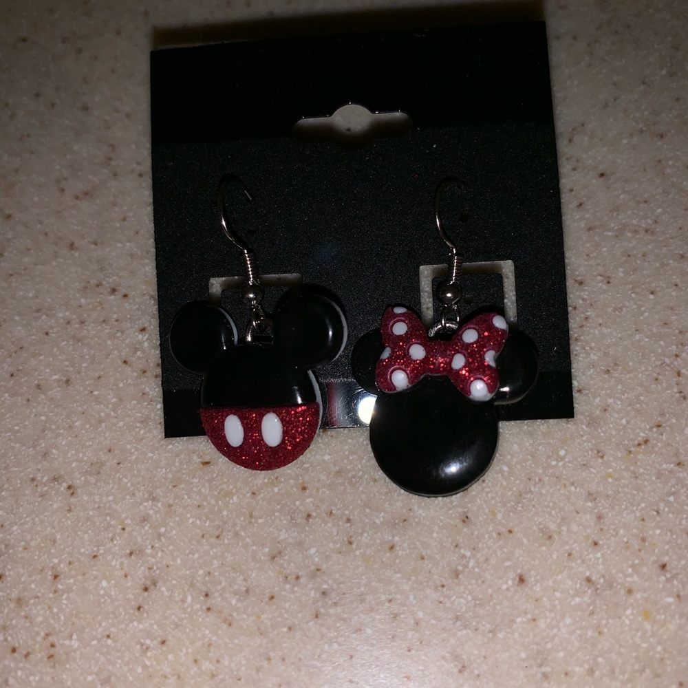 Disney Mickey & Minnie Glitter red Earrings - Picture 1 of 1